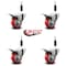 Service Caster 3'' Red Poly Swivel 7/8'' Expanding Stem Caster Set Total Lock Brake, 4PK SCC-EXTTL20S314-PPUB-RED-78-4 - alternate 4
